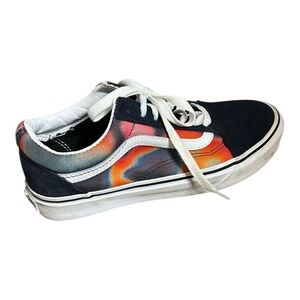 Vans Old Skool Dark Aura Black Red Skateboarding Low Cut Sneaker Shoes Women 7